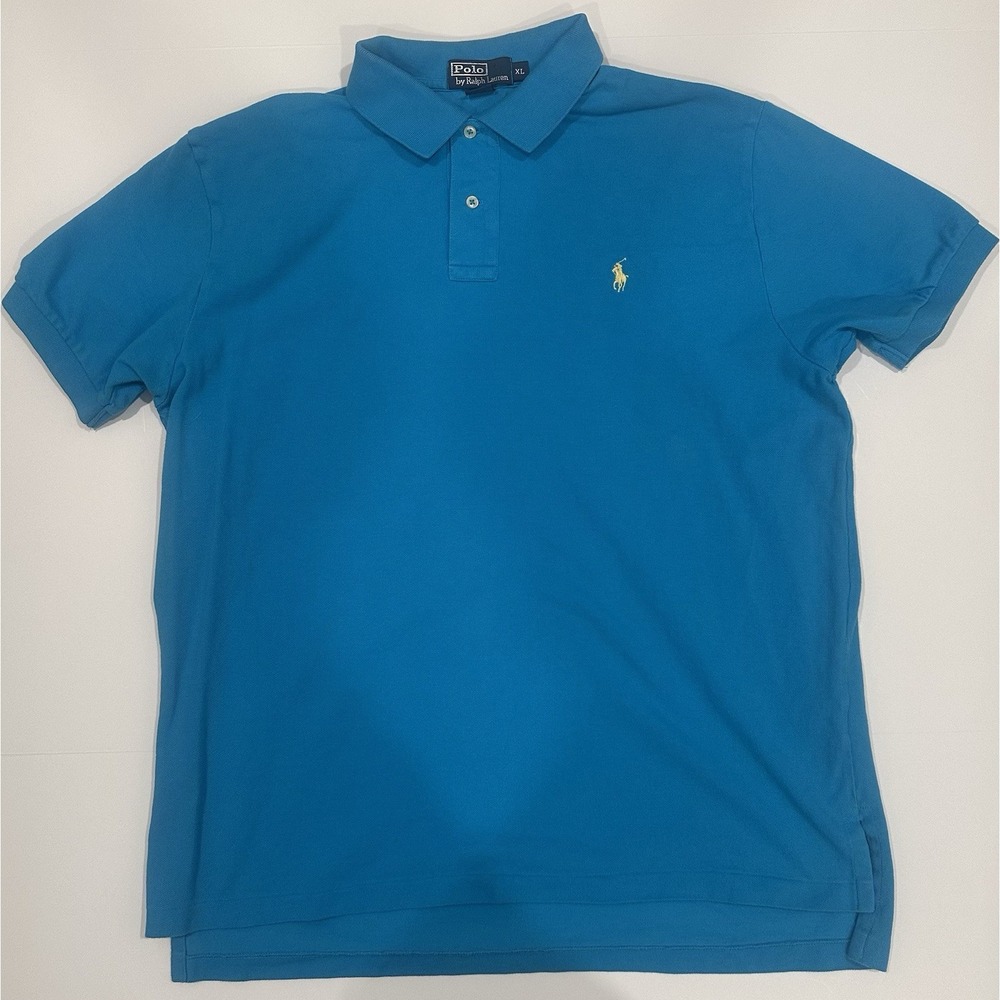 Ralph Lauren Blue Label Polo Shirt Adult Mens XL Blue Short Sleeve